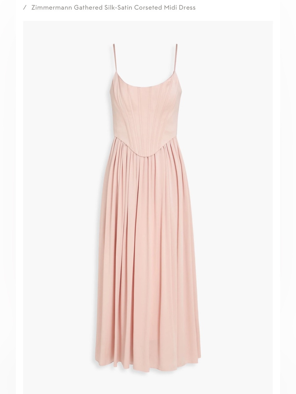 Zimmermann Dusty Blush Silk-Satin Corseted Maxi Dress - AU0/US4 - NWT